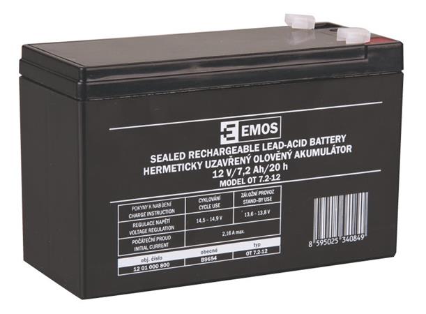 Emos baterie SLA 12V / 7.2 Ah, Faston 4.8 (187) 1201000800