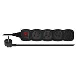 EMOS Predl�ovacia �n�ra P1413 - 4 z�suvky, 3m, s vyp�na�om, �ierna