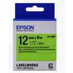 Epson Label Cartridge Fluorescent LK-4GBF Black/Green 12mm (9m) C53S654018