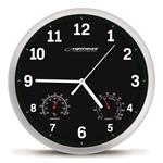 ESPERANZA LYON Nástěnné hodiny, teploměr + vlhkoměr, černé EHC016K