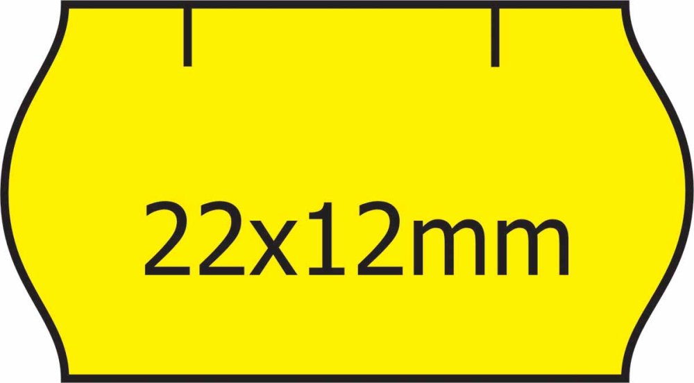 Etikety Contact pro etiketovací kleště 22x12mm, s obloučkem, žluté