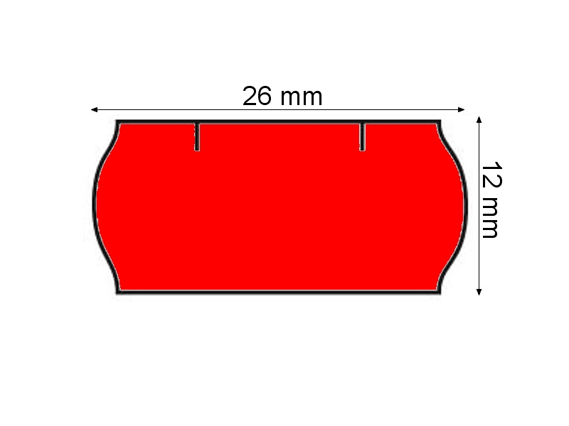 Etikety Contact pro etiketovací kleště 26x12mm, s obloučkem, červené