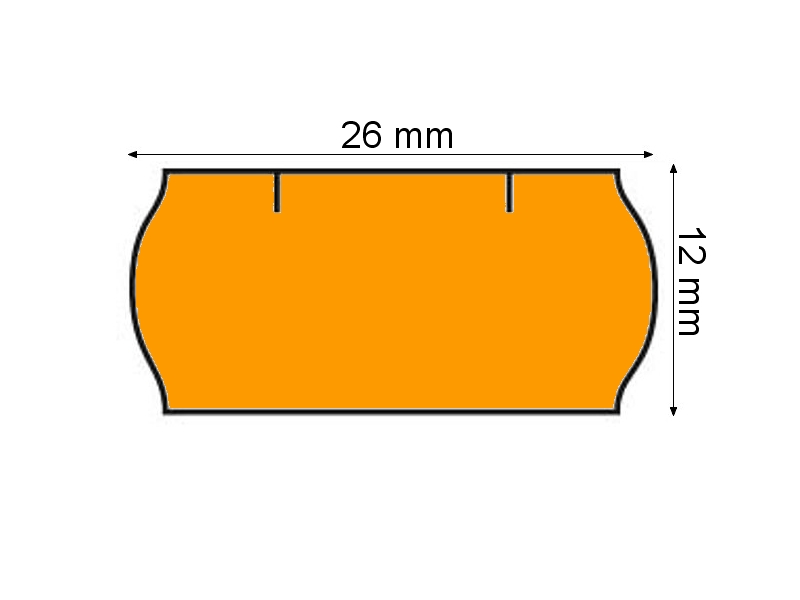 Etikety Contact pro etiketovací kleště 26x12mm, s obloučkem, oranžové