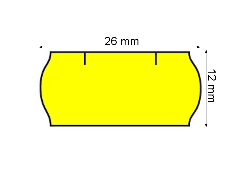 Etikety Contact pro etiketovací kleště 26x12mm, s obloučkem, žluté