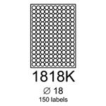 etikety RAYFILM 18mm kruh univerzálne žlté R01211818KA (100 list./A4) R0121.1818KA