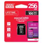 GOODRAM memory card Micro SDXC 256GB Class 10 UHS-I + Adapter M1AA-2560R12