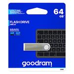 Goodram USB flash disk, USB 2.0, 64GB, UUN2, strieborný, UUN2-0640S0R11, USB A, s pútkom 5908267935163