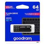 Goodram USB flash disk, USB 3.0 (3.2 Gen 1), 64GB, UME3, čierny, UME3-0640K0R11, USB A, s krytkou