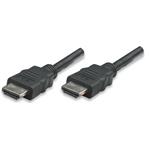 Manhattan kábel, AV, HDMI /w Ethernet(1.4), M/M, 15m, čierny, plast