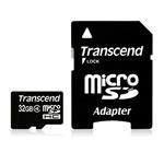 Transcend 32GB microSDHC (Class 4) pamäťová karta (s adaptérom)