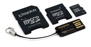 16GB MIKRO SD CARD KINGSTON G2 ( TRANSFLASH) + 3 adaptéry