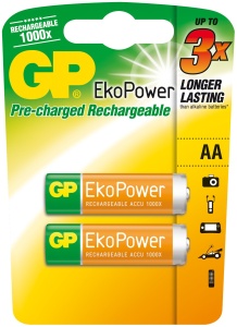 Nabíjecí baterie GP Ekopower AA 2ks 1000mAh