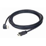 Kabel HDMI-HDMI 5m, 1.3, M/M,90°, zlac, černý
