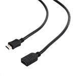 kábel predlžovací HDMI-HDMI 1,8m M/F, tienený, verzia 1.4, zlatené kontakty, čierny