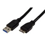 Kábel USB 3.0 SuperSpeed USB 3.0 A(M) - microUSB 3.0 B(M), 2m, černý 11.02.8875