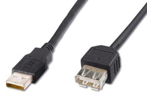 Kábel USB A-A 2.0 predlžovací, 0,5m, typ AM-AF čierny