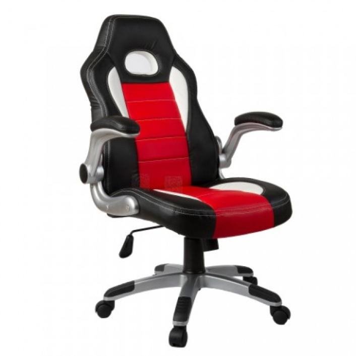 Kancelárske kreslo Montreal - racing design černo-červeno-bílá 764799A1