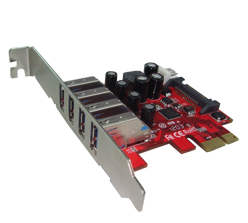 Kouwell UB-120LN PCI-E karta 4x USB3.0 port externí/ včetně Low profille