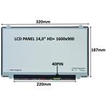 LCD PANEL 14,0" HD+ 1600x900 40PIN MATNÝ / ÚCHYTY NAHOŘE A DOLE 77044181