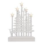 LED dekorácia drevená – les s hviezdami, 35,5 cm, 2x AA, vnútorná, teplá biela, časovač 8592920110867