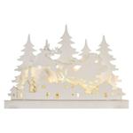 LED dekorácia drevená – vianočná dedinka, 31 cm, 2x AA, vnútorná, teplá biela, časovač 8592920111208