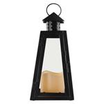 LED lampáš čierny, hranatý, 26,5 cm, 3x AAA, vnútorný, vintage 8592920111260