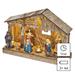 LED vianočný betlehem drevený, 19 cm, 3x AA, vnútorný, teplá biela, časovač 8592920098080