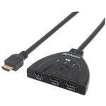 Manhattan 3-portový switch AV HDMI 3x1 4K@60Hz napájanie USB 207874