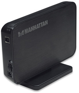 Manhattan HDD, externý box pre 3.5" pevný disk, USB 3.0 (SuperSpeed) na SATA I/II HD, aluminium, čierny 130172