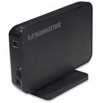 Manhattan HDD, externý box pre 3.5" pevný disk, USB 3.0 (SuperSpeed) na SATA I/II HD, aluminium, čierny
