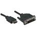 Manhattan HDMI kábel na DVI-D, Dual Link, 1 m, čierny 322782