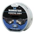 Manhattan kábel, monitorový, SVGA M/F predlžovací, 3m, čierny, retail