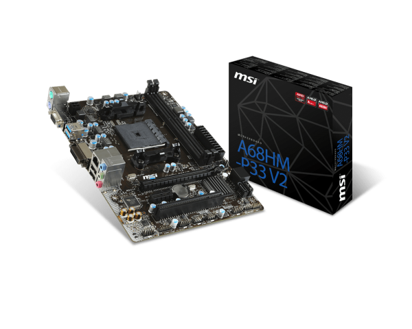 MSI A68HM-P33 V2 /FM2+/AMD/DDR3 /DVI /VGA/SATA III/ GLAN/mATX
