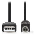 NEDIS kabel USB 2.0/ zástrčka A - zástrčka B/ k tiskárně apod./ černý/ 2m CCGP60100BK20
