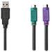 NEDIS USB 2.0 kabel 2v1/ zástrčka USB-A/ 2x zásuvka PS/2/ 480 Mbps/ poniklovaný/ kulatý/ PVC/ Box/ černý/ CCGB60830BK03