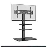ONKRON Univerzálny podlahový TV stojan Sklenená základňa a police pre 32-65" TV do 30 kg, čierna VESA: 100x100 TS5550-B