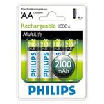 Philips baterie AA 2100mAh MultiLife, NiMh - 4ks R6B4A210/10