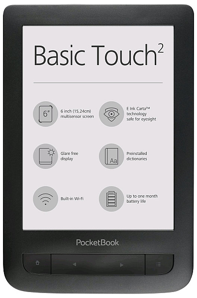 PocketBook 625 Basic Touch 2 Black ebook reader, 6´´ E-ink 800x600 LCD, Wifi, 8GB/SD PB625BT2B