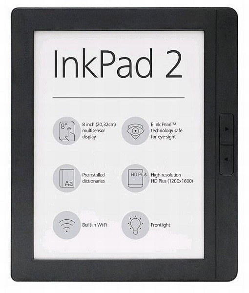 PocketBook 840 Inkpad 2 Mist Grey Touch ebook reader, 8´´ E-ink 1600x1200 LED, Wifi, 4GB+SD PB8402 MG