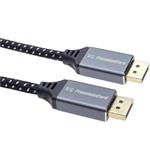 PremiumCord DisplayPort 1.4 přípojný kabel, kovové a zlacené konektory, 0,5m kport10-005