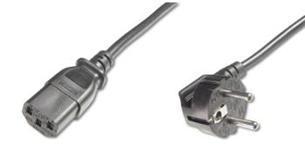 PremiumCord napájací kábel 240V, dĺžka 1m CEE7 pravouhlý/IEC C13
