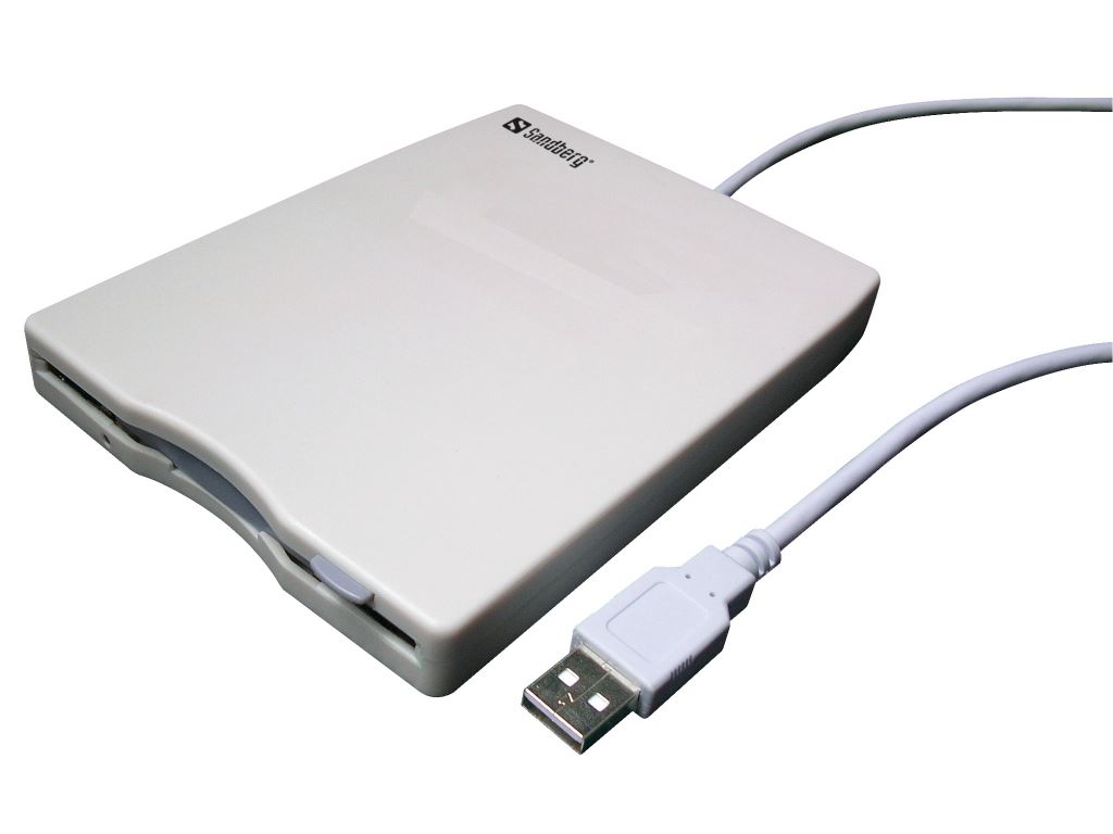 Sandberg externá mini disketová mechanika, USB, 3.5'' diskety, biela 133-50