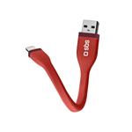 SBS - Kábel Mini USB/MFI Lightning, 12 cm, červená TECABLELIGSHFLATR