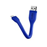 SBS - Kábel Mini USB/MFI Lightning, 12 cm, modrá TECABLELIGSHFLATB