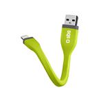 SBS - Kábel Mini USB/MFI Lightning, 12 cm, zelená TECABLELIGSHFLATG