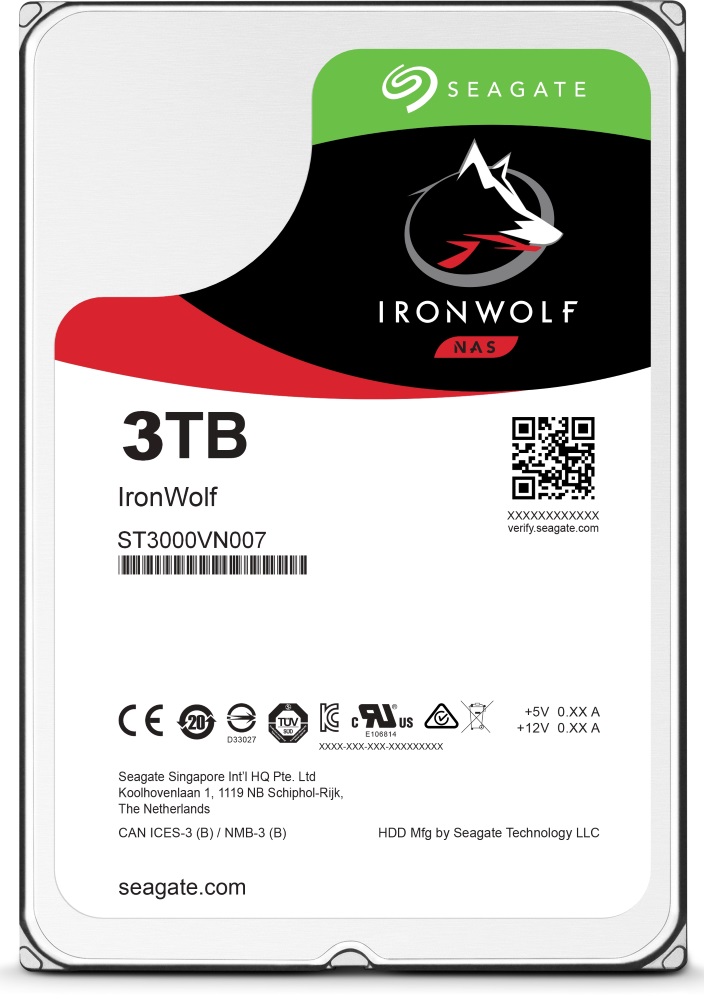 Seagate IronWolf ST3000VN007 - Pevný disk - 3 TB - interní - 3.5" - SATA 6Gb/s - 5900 ot/min. - vyr