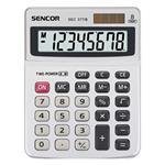 Sencor Kalkulačka SEC 377/8, šedá, stolová, osemmiestna, duálne napájanie,kovový štítok pre väčšiu