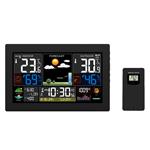 Solight Meteostanica, XL farebný LCD, teplota, vlhkosť, tlak, RCC, čierna TE81XL