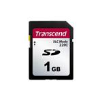 Transcend 1GB SD220I MLC průmyslová paměťová karta (SLC Mode), 22MB/s R,20MB/s W, černá TS1GSDC220I