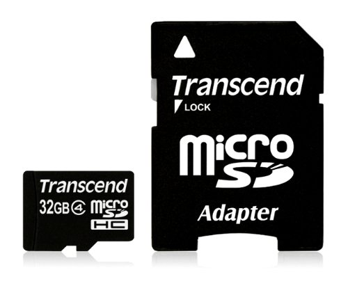 Transcend 32GB microSDHC (Class 4) paměťová karta (s adaptérem) TS32GUSDHC4